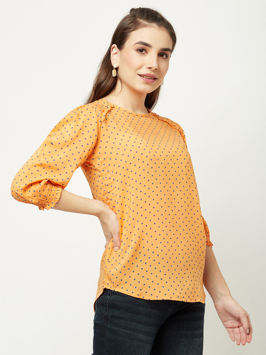  Orange Polka Dot Top