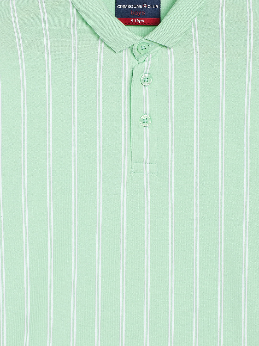 Green Striped Polo Neck T-Shirt - Boys T-Shirts