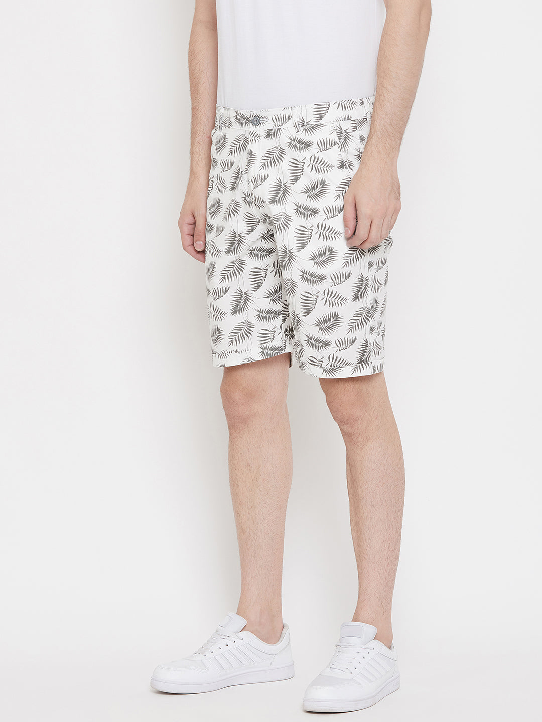 White Printed shorts - Men Shorts