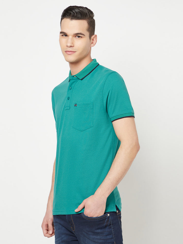 Green Polo T-Shirt - Men T-Shirts