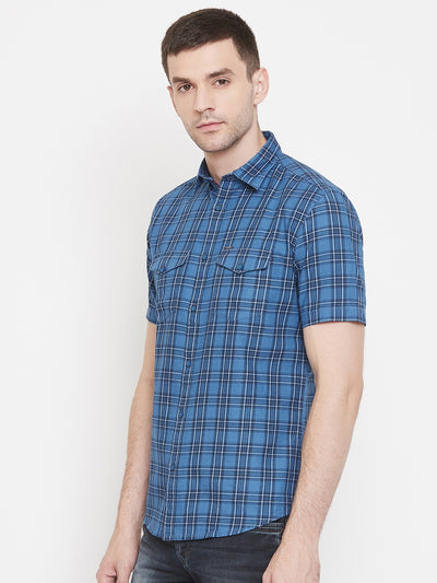 Blue Checked shirt - Men Shirts