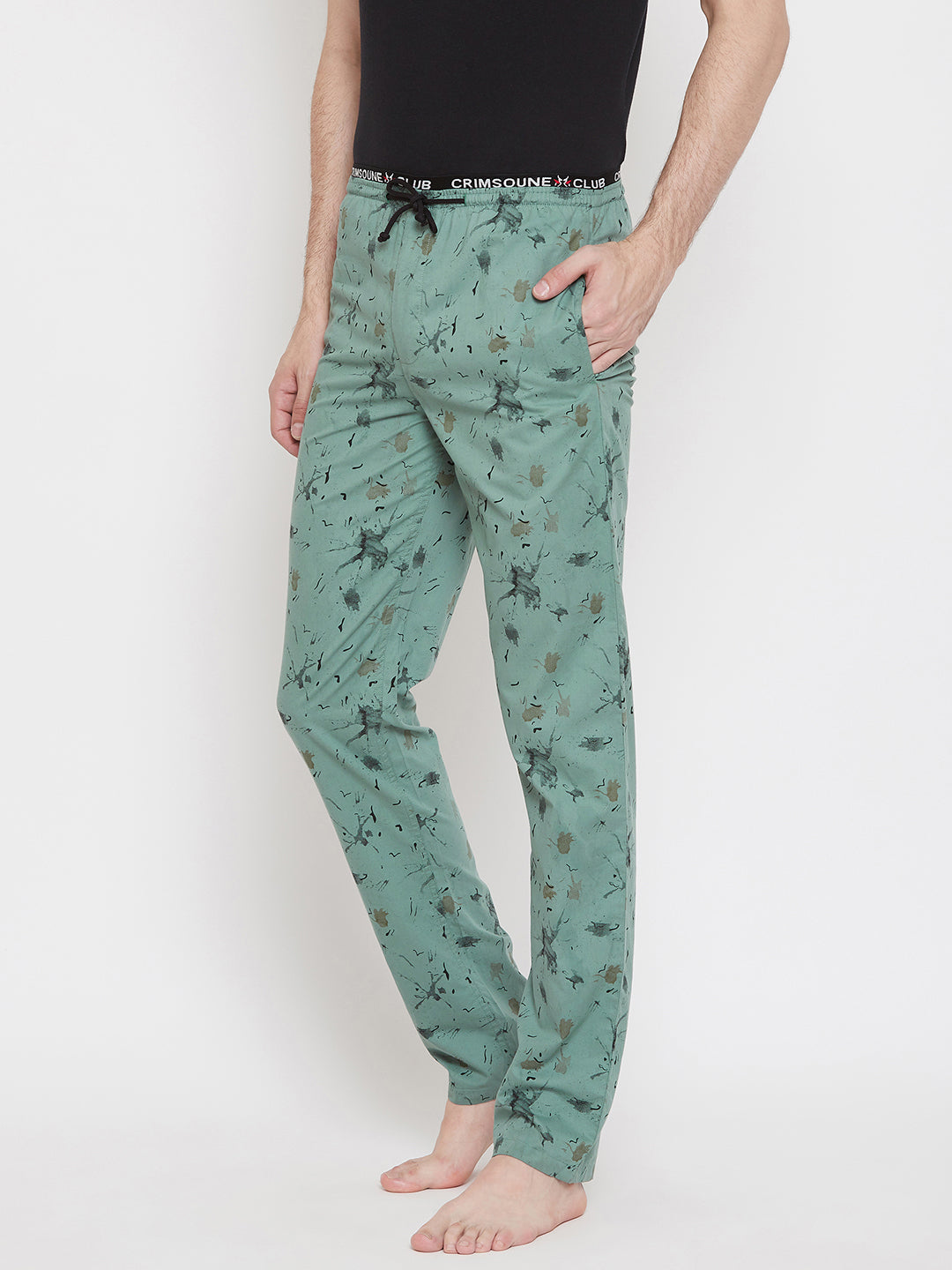 Green Printed Lounge Pants - Men Lounge Pants