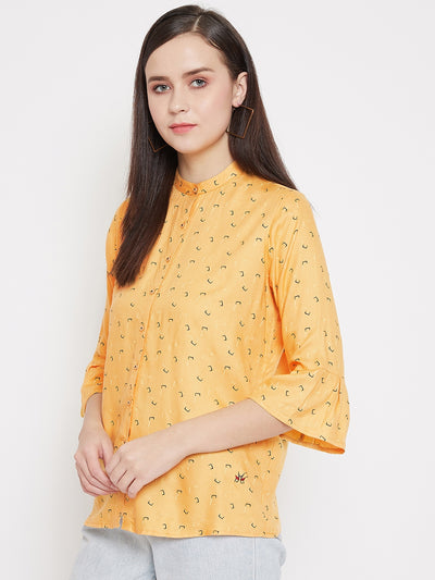 Bell Sleeves Printed Shirt - Women Shirts