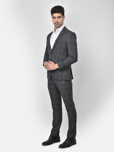 Grey Checked Suit - Men Suits
