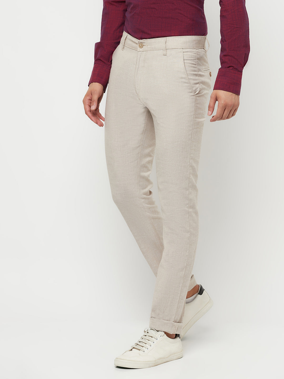 Cream Trousers - Men Trousers