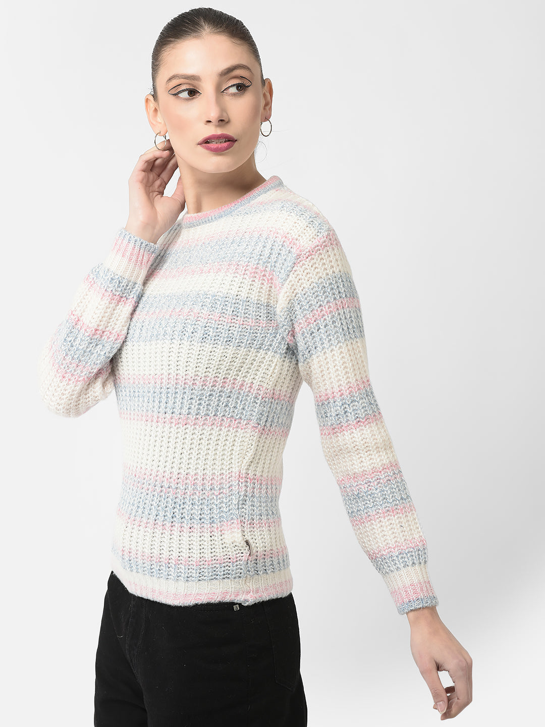  Knitted Striped Sweater