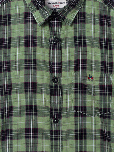 Green Checked Causal Shirt - Boys Shirts