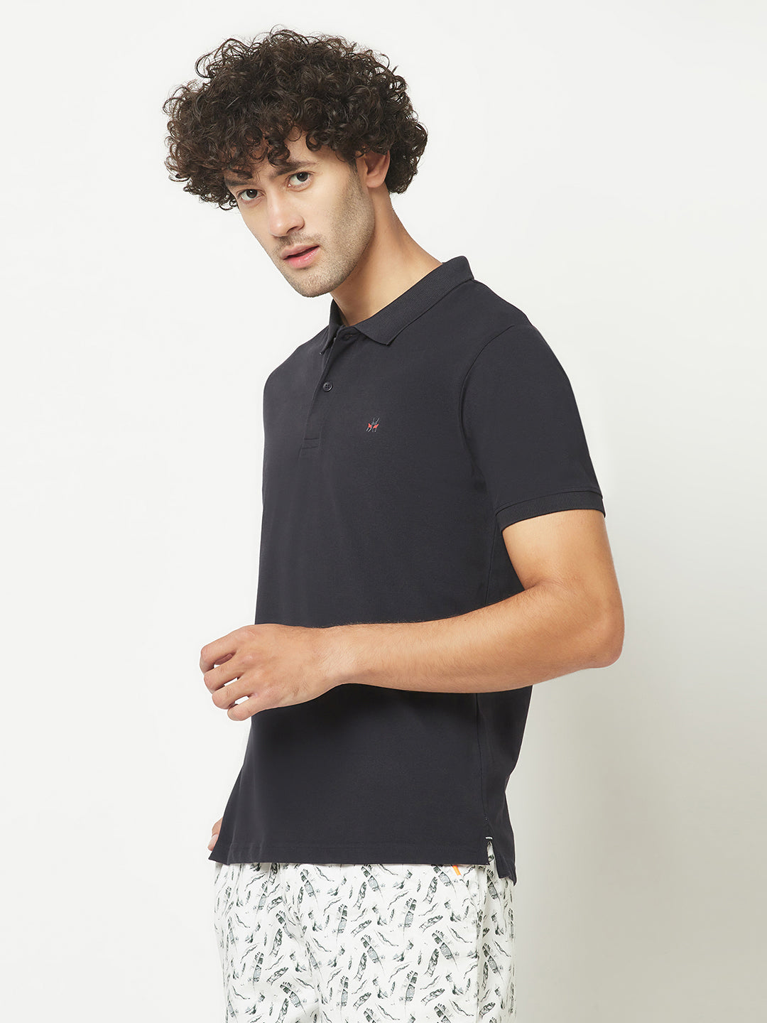  Navy Blue Plain Polo T-Shirt