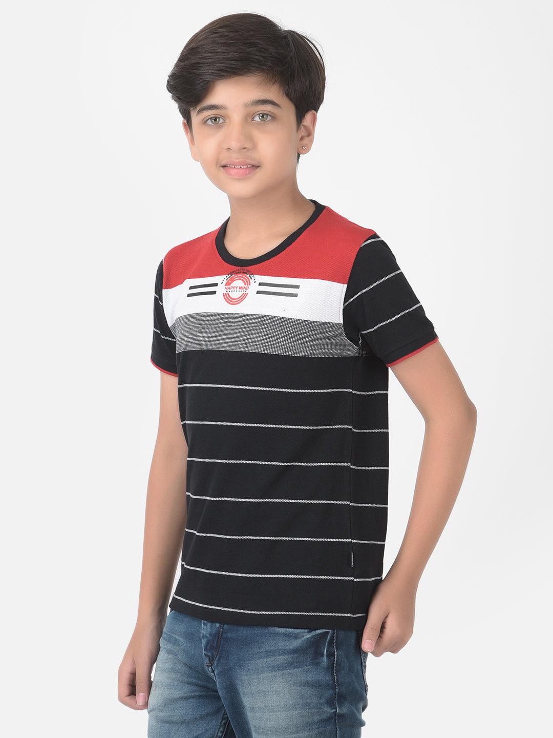 Multi-Color Colourblocked Round Neck T-shirt - Boys T-Shirts