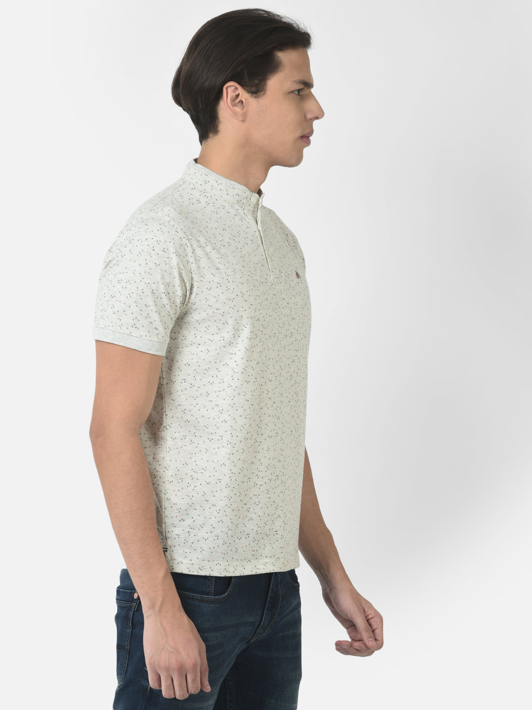 Light Grey T-Shirt with Abstract Print 
