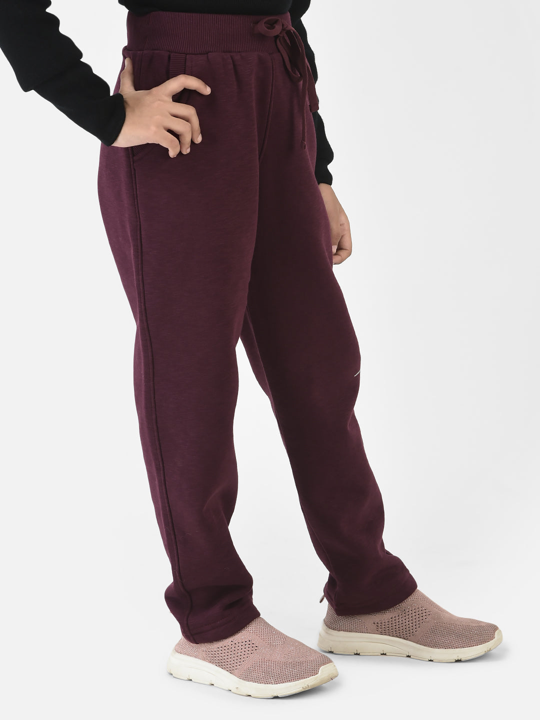 Purple Track Pants with Typographic Detailing 