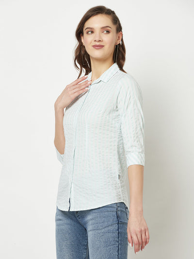  Light Green Striped Shirt