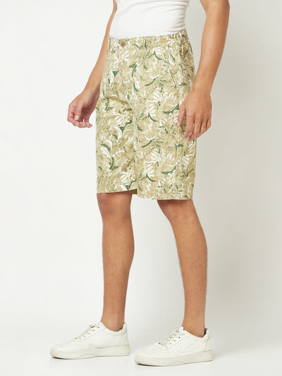  Fawn Green Floral Shorts 