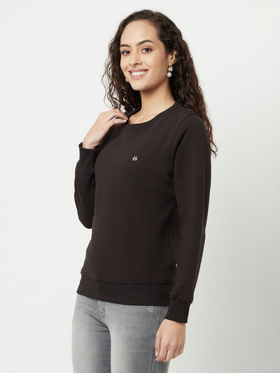 Black Sweatshirt-Women Sweatshirts-Crimsoune Club