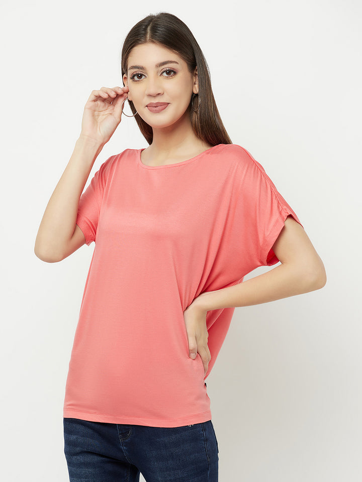 Pink Round Neck T-Shirt - Women T-Shirts