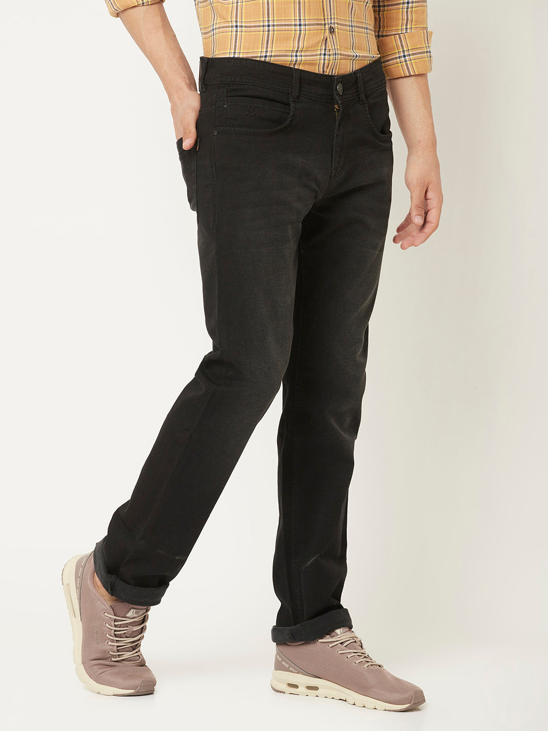  Charcoal Grey Jeans in Straight Fit 