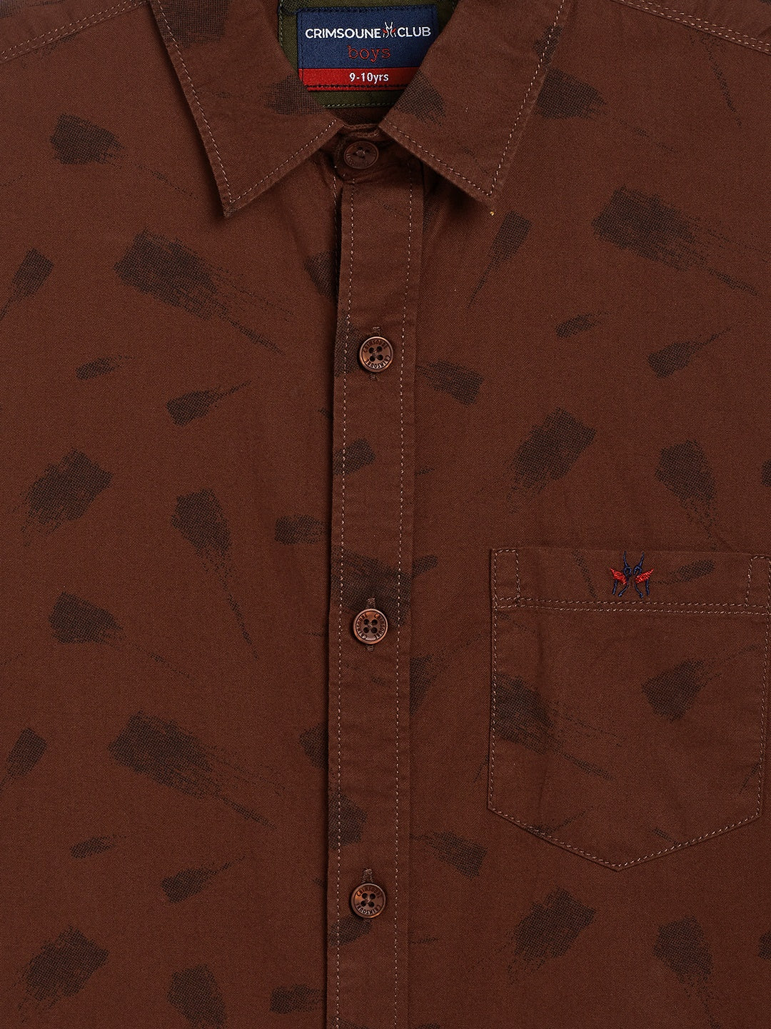 Brown Printed Causal Shirt - Boys Shirts
