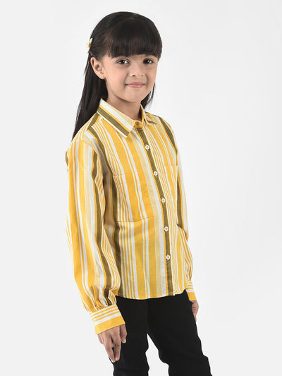 Yellow Shirt in Barcode Stripes