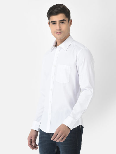  White Button-Down Shirt in Pure Cotton