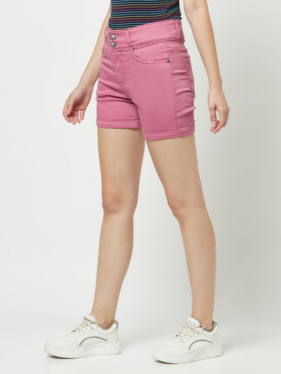  Pink High-Waisted Shorts