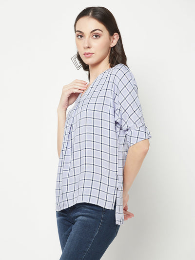  Purple Checked Top