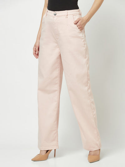  Light Pink Wide Leg Jeans 