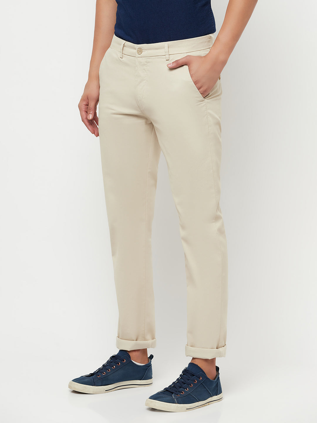 Cream Trousers - Men Trousers