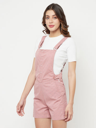 Pink Printed Dungarees - Women Dungarees