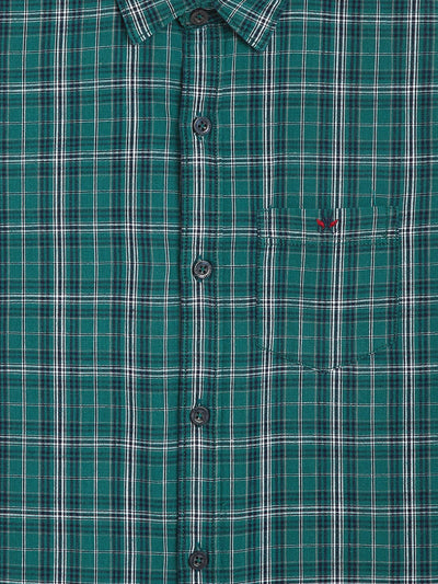 Green Checked Full Sleeves Shirt - Boys Shirts