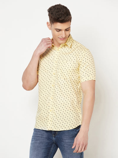 Yellow Floral Shirt - Men Shirts