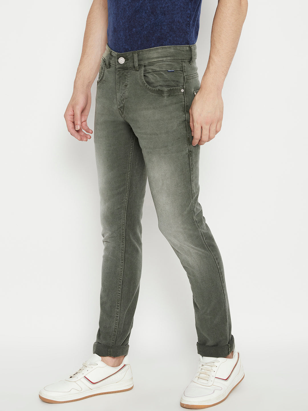 Olive Slim Fit Jeans - Men Jeans