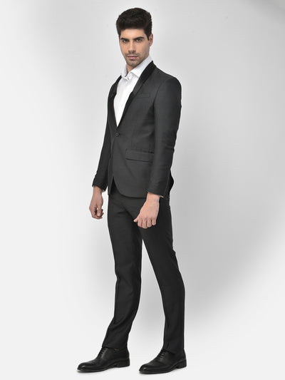 Black Satin Lapel Tuxedo Suit - Men Suits