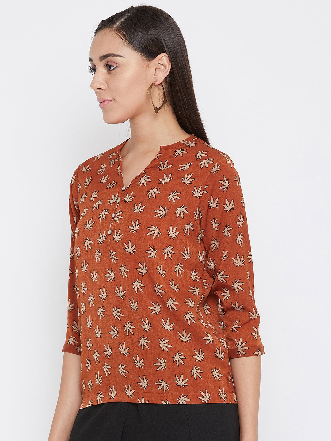 Orange Casual Top - Women Tops