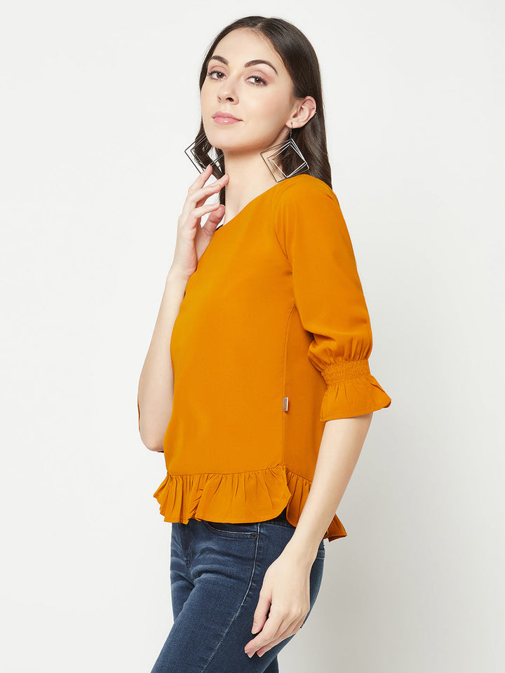  Mustard Peplum Top
