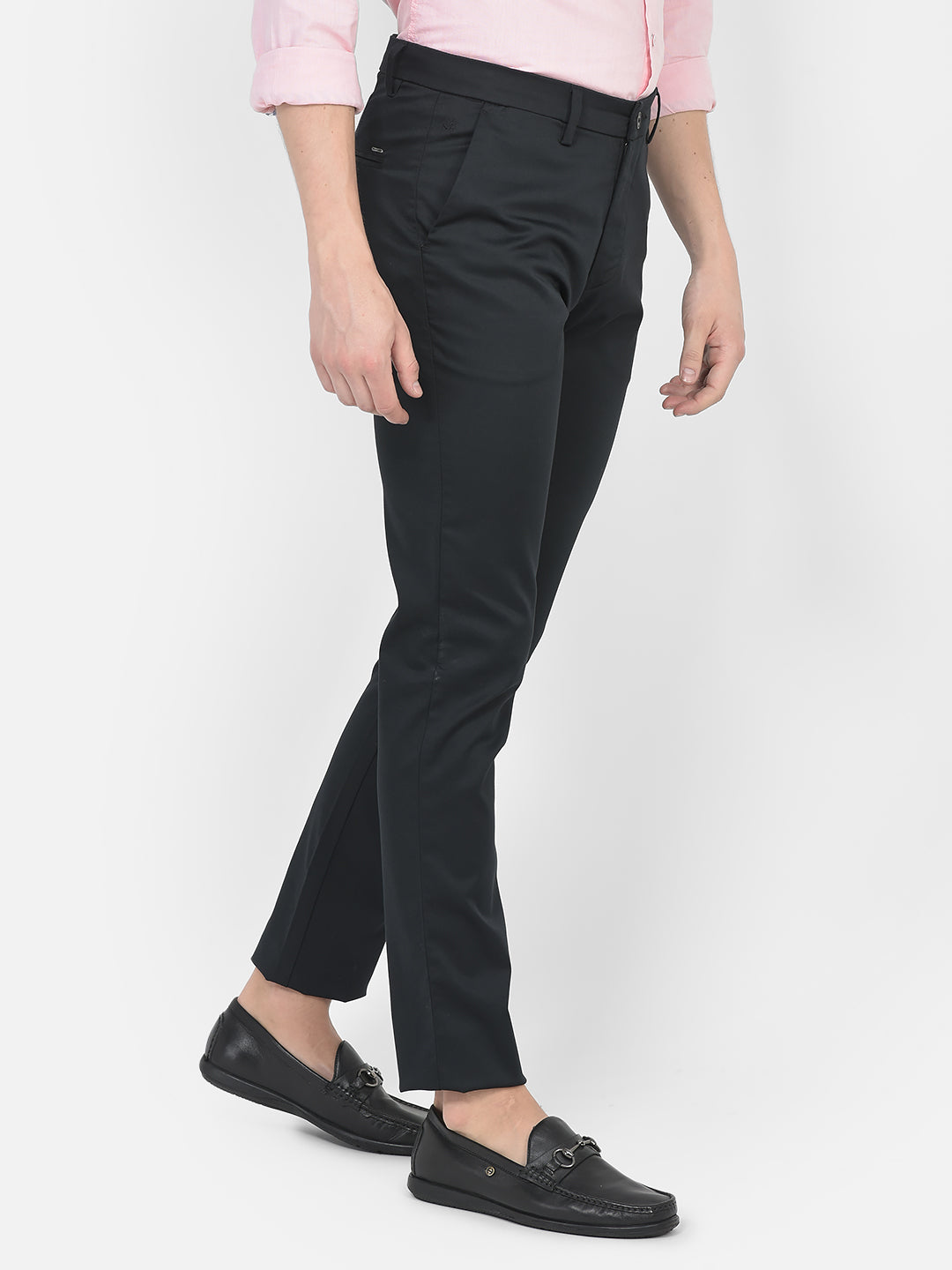   Black Regular Rise Trousers