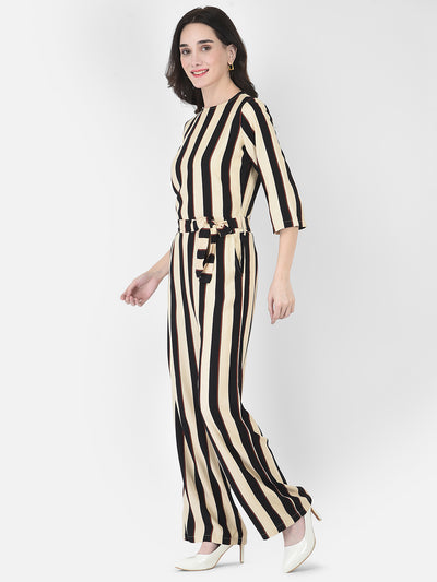 Bee Striped Jumpsuit - Women Dungarees