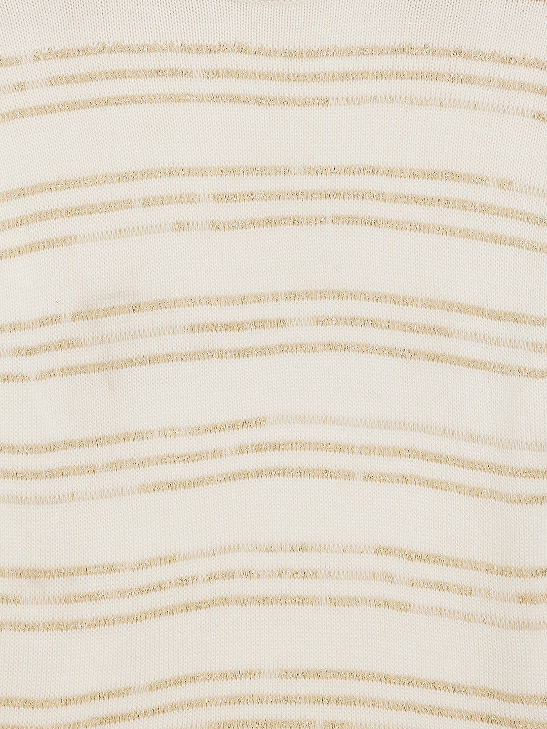 Off White Striped Round Neck Sweater - Girls Sweaters