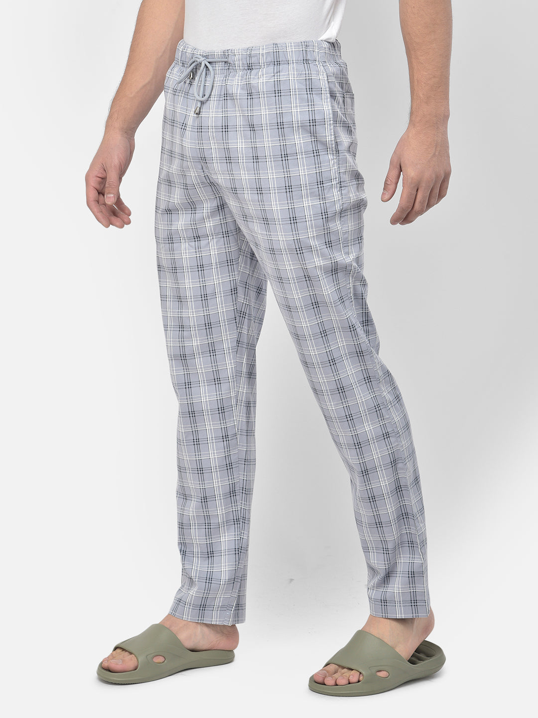 Grey Checked Lounge Pants - Men Lounge Pants