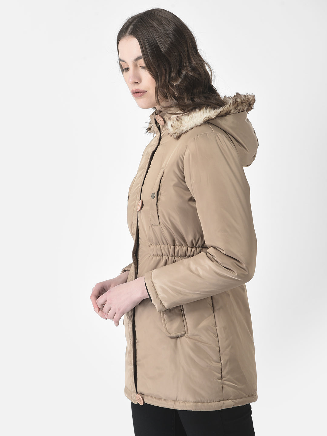  Beige Longline Jacket