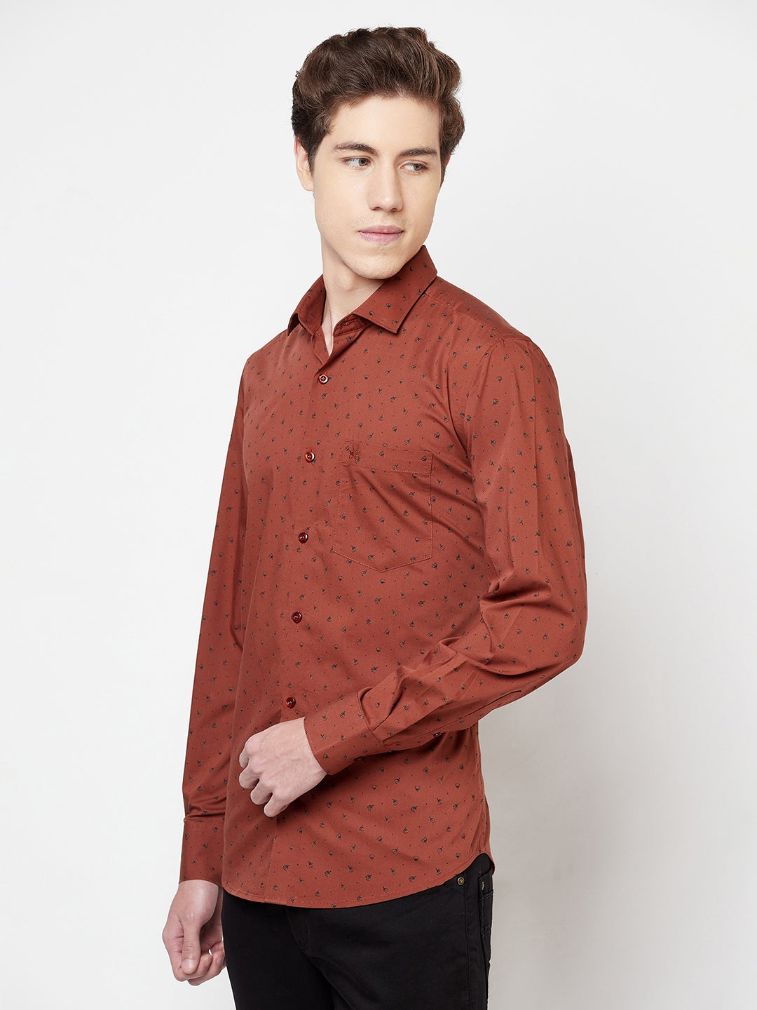 Brown Floral Shirt - Men Shirts