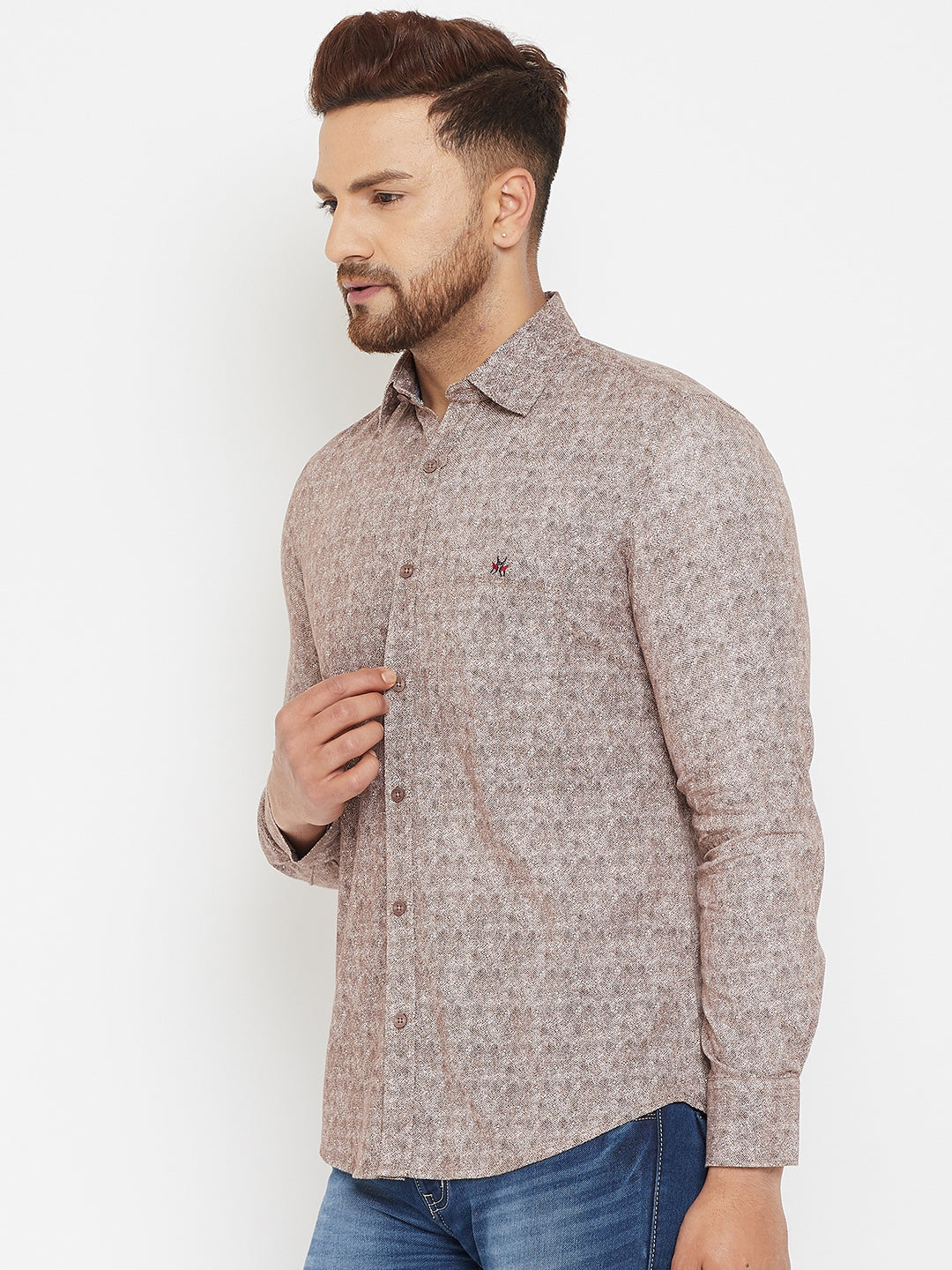 Brown Printed Shirt - Men Shirts