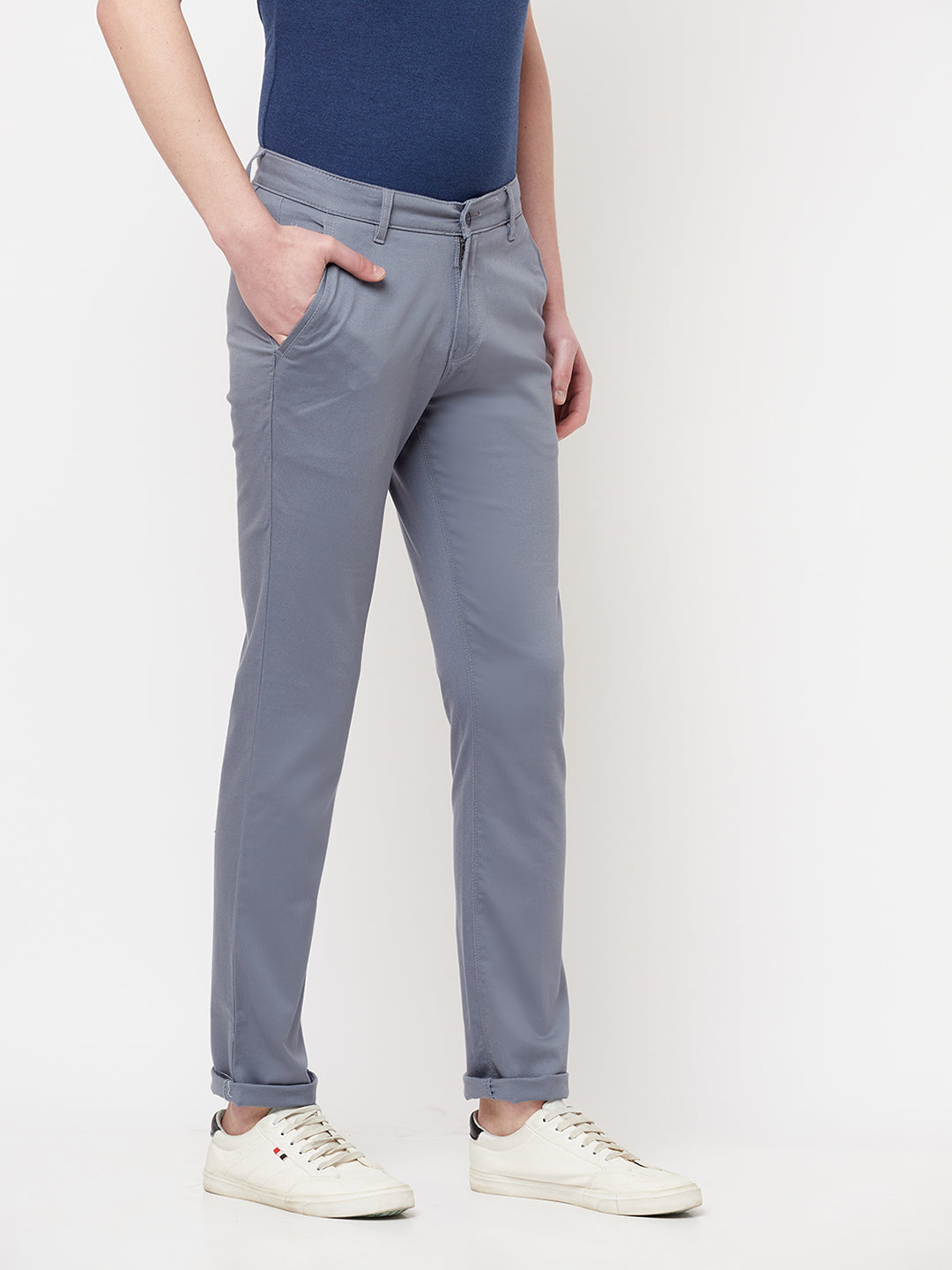 Blue Casual Trousers - Men Trousers