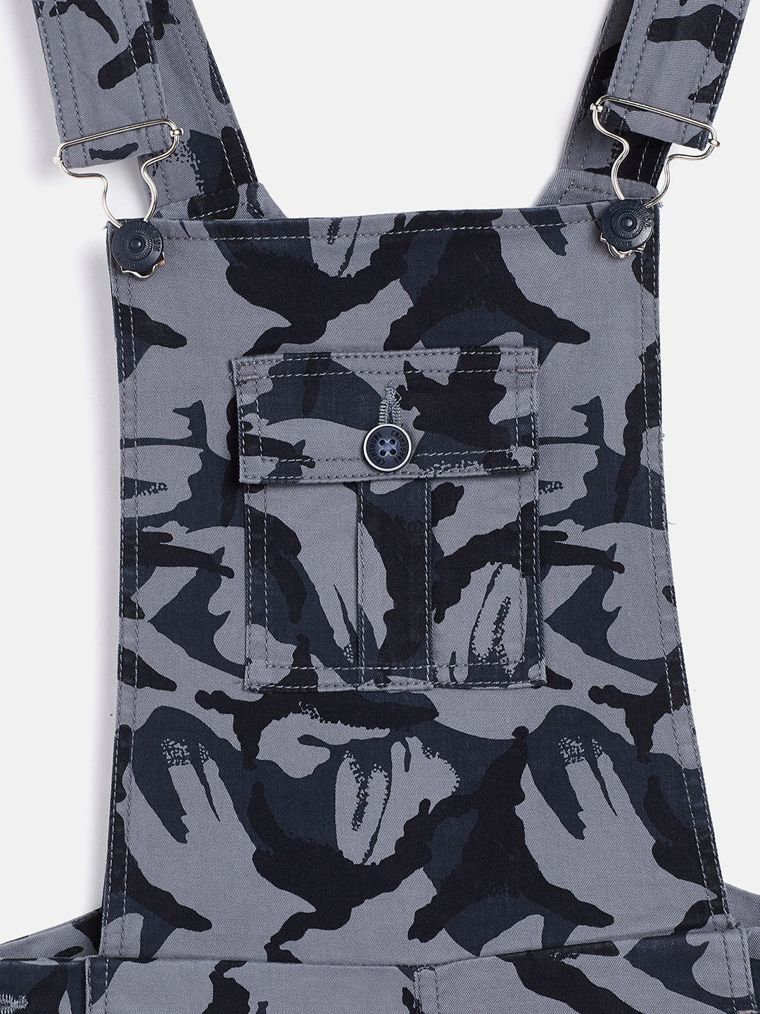 Grey Camouflage Dungarees - Girls Dungarees