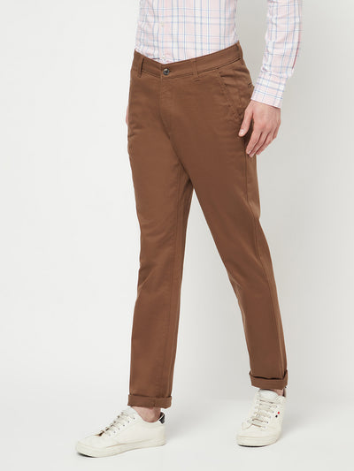 Brown Casual Trousers - Men Trousers