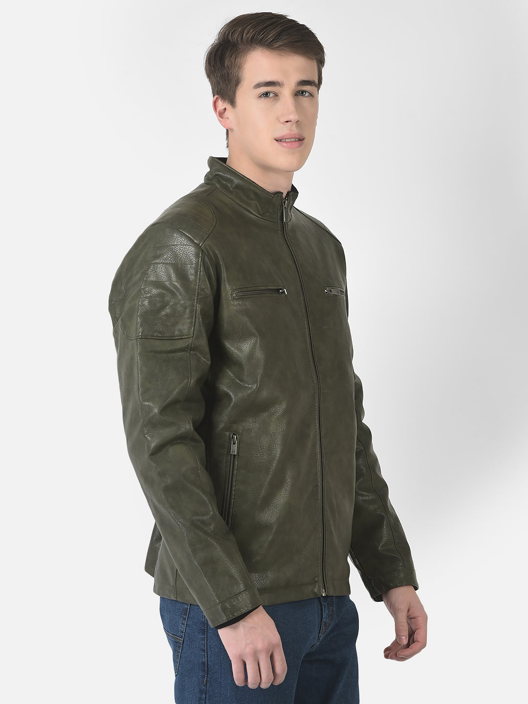  Olive Green Leather Jacket