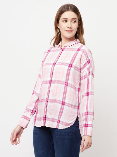 Pink Checked Shirt - Women Shirts