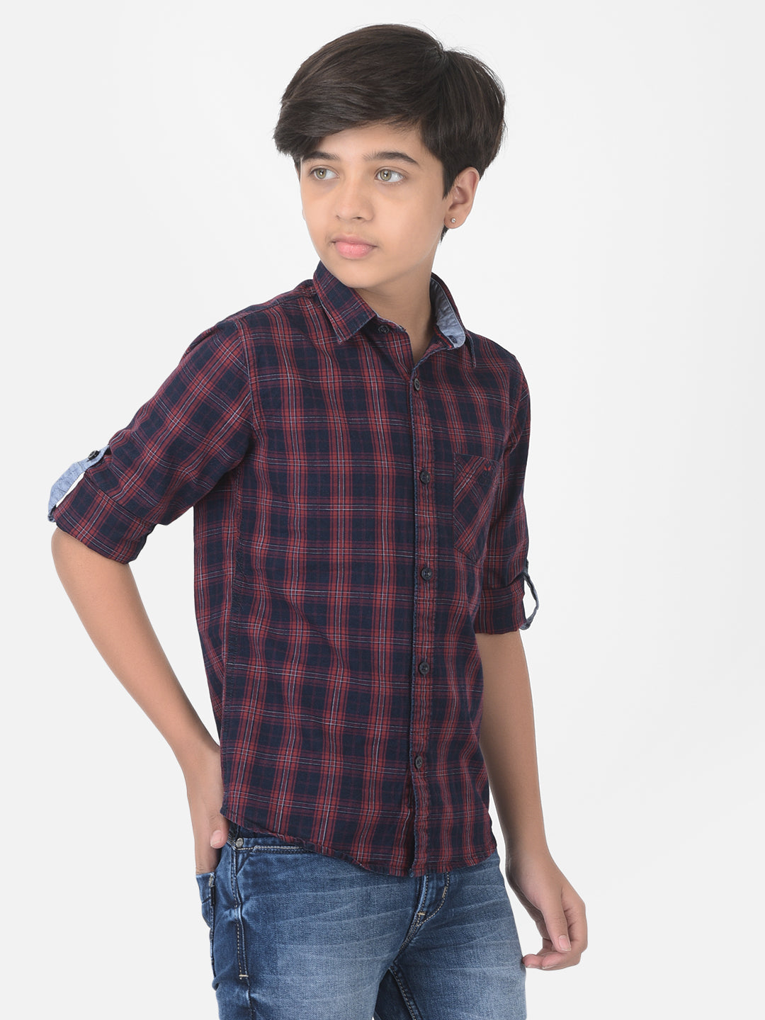 Maroon Checked Shirt - Boys Shirts