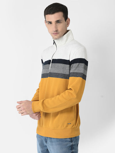  Mustard Colour-Blocked Sweatshirt