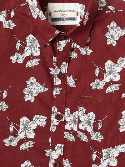 Maroon Floral Shirt - Boys Shirts