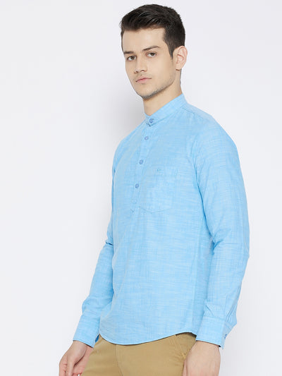 Blue Slim Fit Kurta - Men Kurtas